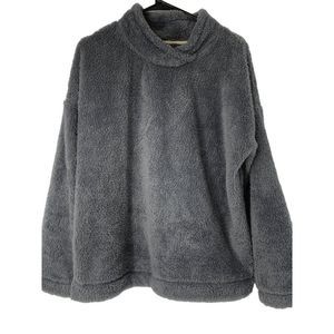 Women’s Jane and Bleecker Cozy Plush Top Size Large Gray Relaxed 5065 Boxy